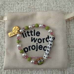 Keroppi Green Beaded Charm Bracelet with Pearls - Little Word Project